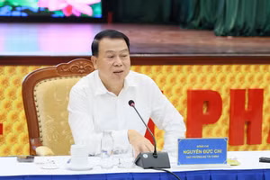 Thứ trưởng Nguyễn Đức Chi phát biểu tại Họp báo. Ảnh: Mạnh Tuấn
