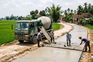 Hà Nội: Công ty TNHH Đại Điền thực hiện gói thầu xây dựng đường giao thông hơn 61 tỷ đồng tại xã Hồng Sơn