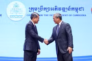 Thủ tướng Chính phủ Lê Minh Hưng và Thủ tướng Chính phủ Campuchia Hun Manet dự Diễn đàn Doanh nghiệp Việt Nam – Campuchia 2026 - Ảnh: chinhphu.vn/Nhật Bắc
