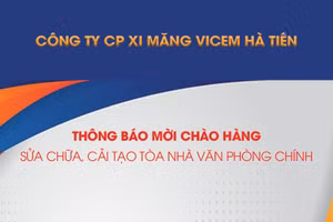 Công ty CP Xi măng Vicem Hà Tiên thông báo mời chào hàng