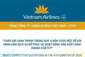 Tổng công ty Hàng không Việt Nam - CTCP thông báo mời chào giá cạnh tranh