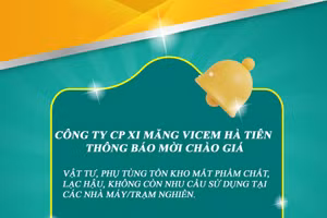 Công ty cổ phần Xi măng VICEM Hà Tiên thông báo mời chào giá