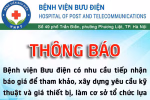 Bệnh viện Bưu điện thông báo mời chào giá