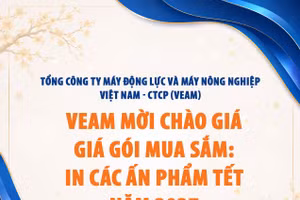 Tổng công ty Máy động lực và Máy nông nghiệp Việt Nam - CTCP (VEAM) mời chào giá gói mua sắm In các ấn phẩm Tết năm 2027