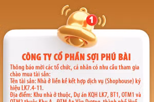 Công ty cổ phần Sợi Phú Bài thông báo mời tham gia chào mua tài sản