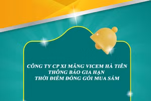 Công ty cổ phần Xi măng Vicem Hà Tiên thông báo gia hạn thời điểm đóng gói mua sắm