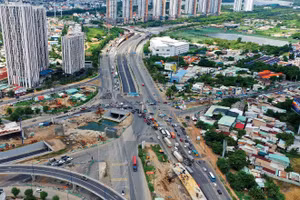 Dự án Xây dựng nút giao thông An Phú (TP.HCM) có tổng mức đầu tư 3.408,759 tỷ đồng, gồm 24 gói thầu. Ảnh: Lê Tiên