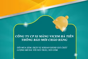 Công ty CP Xi măng Vicem Hà Tiên thông báo mời chào hàng