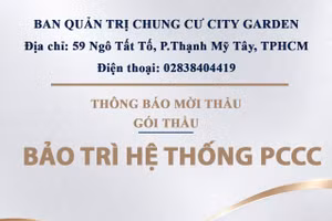 Ban Quản trị chung cư City Garden thông báo mời chào giá cạnh tranh gói thầu bảo trì hệ thống PCCC 