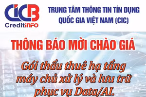 Trung tâm thông tin tín dụng Quốc gia Việt Nam (CIC) thông báo mời chào giá 