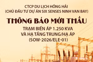 Công ty cổ phần Du lịch Hồng Hải thông báo mời thầu