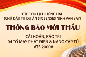 Công ty cổ phần Du lịch Hồng Hải thông báo mời thầu