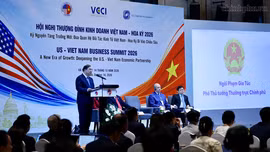Phó Thủ tướng Thường trực Chính phủ Phạm Gia Túc phát biểu tại Hội nghị Thượng đỉnh Kinh doanh Việt Nam-Hoa Kỳ năm 2026 - Ảnh: chinhphu.vn/Phương Nguyên