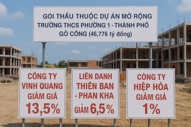 Đồng Tháp: 3 nhà thầu cạnh tranh tại gói thầu xây lắp trường học 46 tỷ đồng