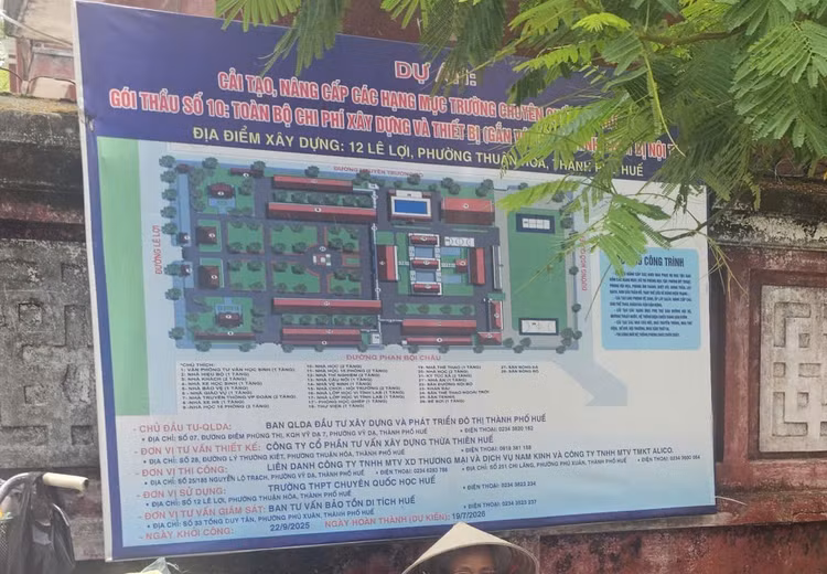 Phối cảnh thiết kế Dự án Cải tạo, nâng cấp các hạng mục Trường THPT chuyên Quốc Học Huế