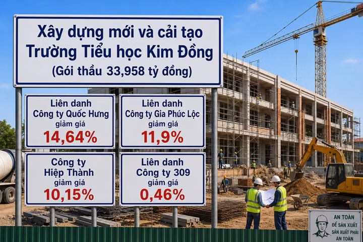 Cần Thơ: Cuộc cạnh tranh của 4 nhà thầu tại gói xây dựng Trường Tiểu học Kim Đồng
