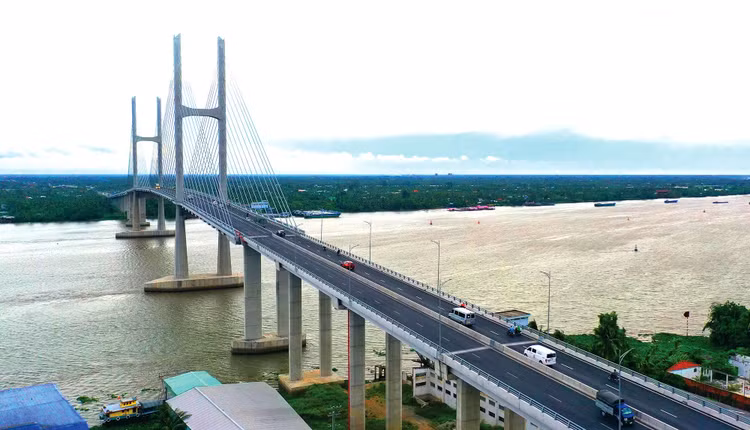 Cầu Rạch Miễu 2 - một dự án điển hình thuộc Dự án cao tốc Bắc - Nam phía Đông về đích trước kế hoạch 6 tháng. Ảnh: Lê Tiên