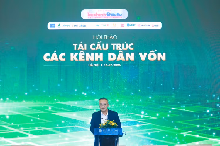 Phó Chủ tịch Ủy ban Chứng khoán Nhà nước Bùi Hoàng Hải phát biểu tại Hội thảo