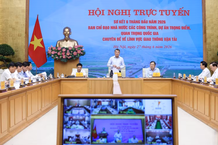 Hội nghị sơ kết 6 tháng đầu năm 2026 của Ban Chỉ đạo Nhà nước các công trình, dự án trọng điểm, quan trọng quốc gia - chuyên đề về lĩnh vực giao thông vận tải ngày 27/6