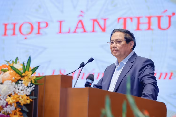 Thủ tướng Chính phủ Phạm Minh Chính phát biểu khai mạc Phiên họp thứ nhất Ban Chỉ đạo của Chính phủ về phát triển khoa học, công nghệ, đổi mới sáng tạo, chuyển đổi số và Đề án 06 - Ảnh: VGP/Nhật Bắc