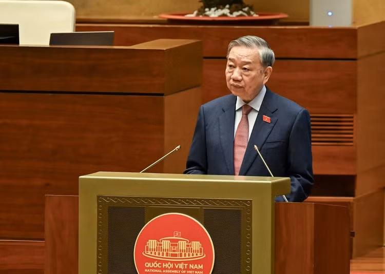 Tổng Bí thư Tô Lâm phát biểu chỉ đạo tại phiên khai mạc Kỳ họp thứ Nhất, Quốc hội khóa XVI sáng 6/4 - Ảnh: VGP
