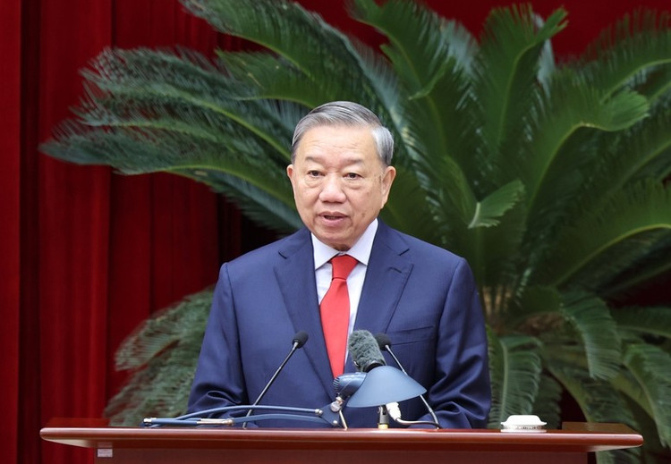 Tổng Bí thư Tô Lâm chủ trì, phát biểu khai mạc Hội nghị - Ảnh VGP/Đức Tuân