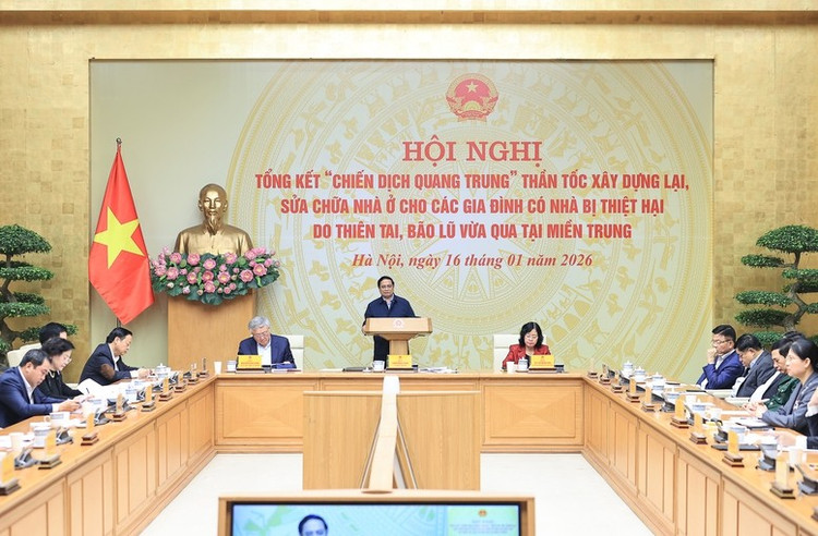 Thủ tướng Chính phủ Phạm Minh Chính phát biểu tại Hội nghị tổng kết "Chiến dịch Quang Trung" thần tốc - Ảnh: VGP/Nhật Bắc