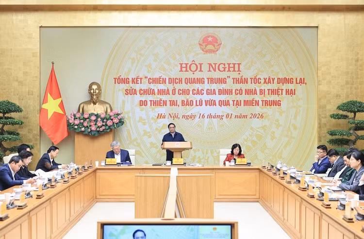 Thủ tướng Chính phủ Phạm Minh Chính phát biểu tại Hội nghị tổng kết "Chiến dịch Quang Trung" thần tốc - Ảnh: VGP/Nhật Bắc