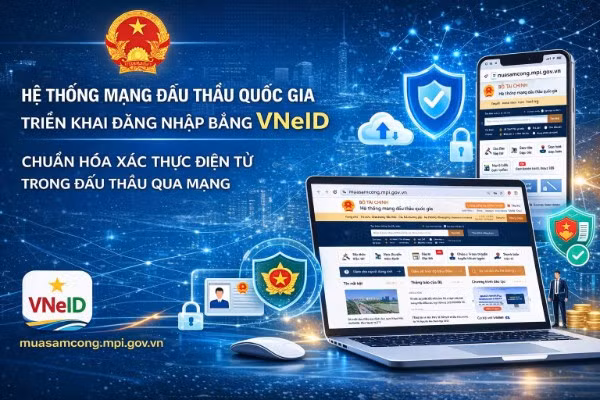 Hệ thống Mạng đấu thầu Quốc gia triển khai tích hợp xác thực điện tử qua VNeID