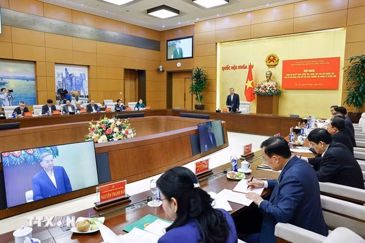 Đoàn kiểm tra, giám sát số 10 của Bộ Chính trị, Ban Bí thư do Tổng Bí thư Tô Lâm làm Trưởng đoàn tổ chức Hội nghị công bố quyết định kiểm tra, giám sát của Bộ Chính trị, Ban Bí thư năm 2026 đối với Ban Thường vụ Đảng ủy Quốc hội - Ảnh: TTXVN
