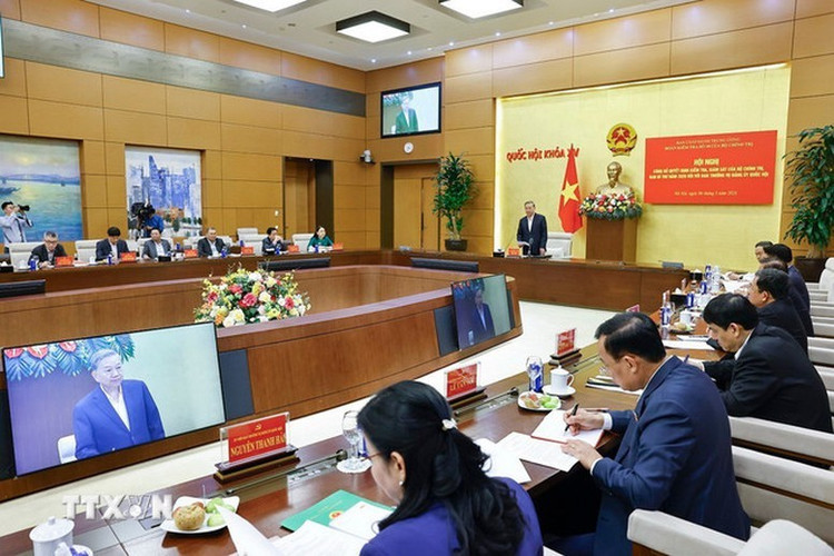 Đoàn kiểm tra, giám sát số 10 của Bộ Chính trị, Ban Bí thư do Tổng Bí thư Tô Lâm làm Trưởng đoàn tổ chức Hội nghị công bố quyết định kiểm tra, giám sát của Bộ Chính trị, Ban Bí thư năm 2026 đối với Ban Thường vụ Đảng ủy Quốc hội - Ảnh: TTXVN