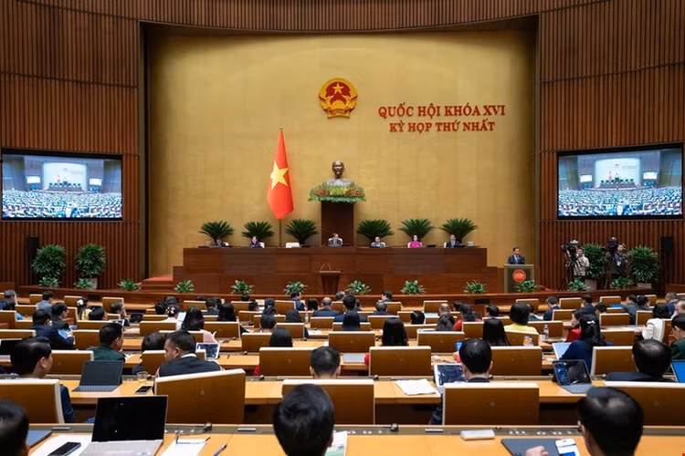 Phiên họp sáng 7/4, Kỳ họp thứ Nhất, Quốc hội khóa XVI - Ảnh: VGP