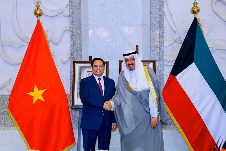 Thủ tướng Chính phủ Phạm Minh Chính hội đàm với Thủ tướng Nhà nước Kuwait Sheikh Ahmad Al-Abdullah Al-Sabah- Ảnh: VGP/Nhật Bắc