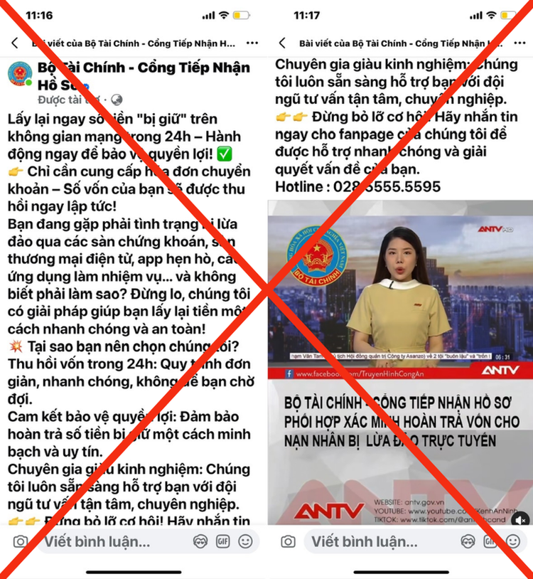 Cảnh báo giả mạo trang Facebook của Bộ Tài chính để lừa đảo