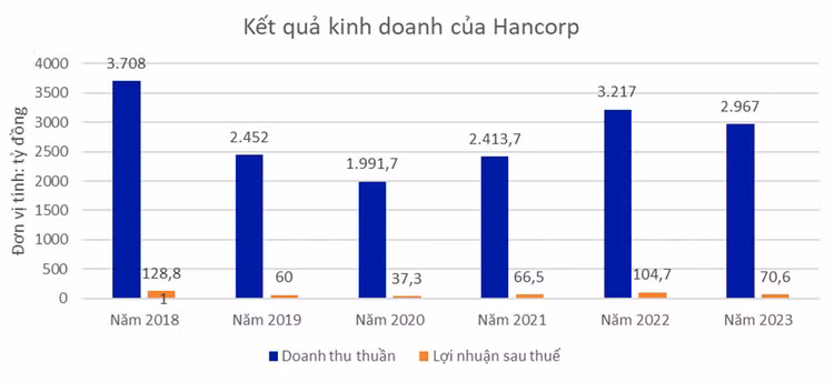 (Nguồn: Tổng hợp từ Báo cáo tài chính công ty mẹ Hancorp)