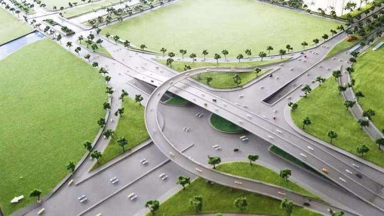 Phối cảnh nút giao Nguyễn Văn Linh – Nguyễn Hữu Thọ. Ảnh: Internet