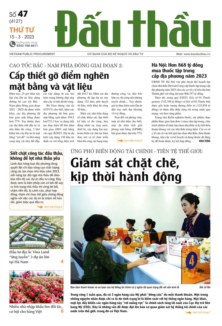 Báo Đấu thầu số 47 ra ngày 15/3/2023