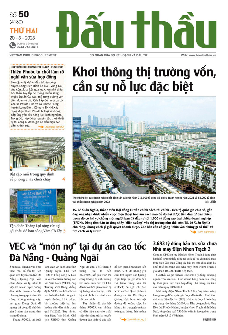 Báo Đấu thầu số 50 ra ngày 20/3/2023