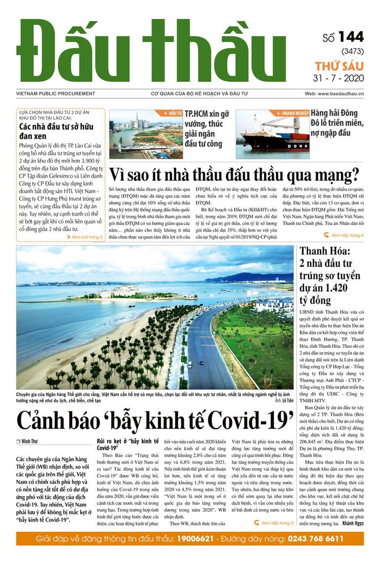 Báo Đấu thầu số 144 ra ngày 31/7/2020