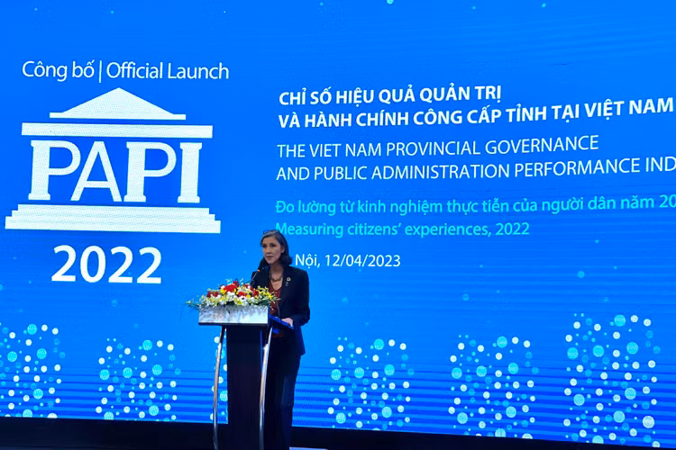 Lễ công bố Báo cáo Chỉ số Hiệu quả quản trị và hành chính công cấp tỉnh ở Việt Nam (PAPI) năm 2022 được tổ chức vào sáng ngày 12/4