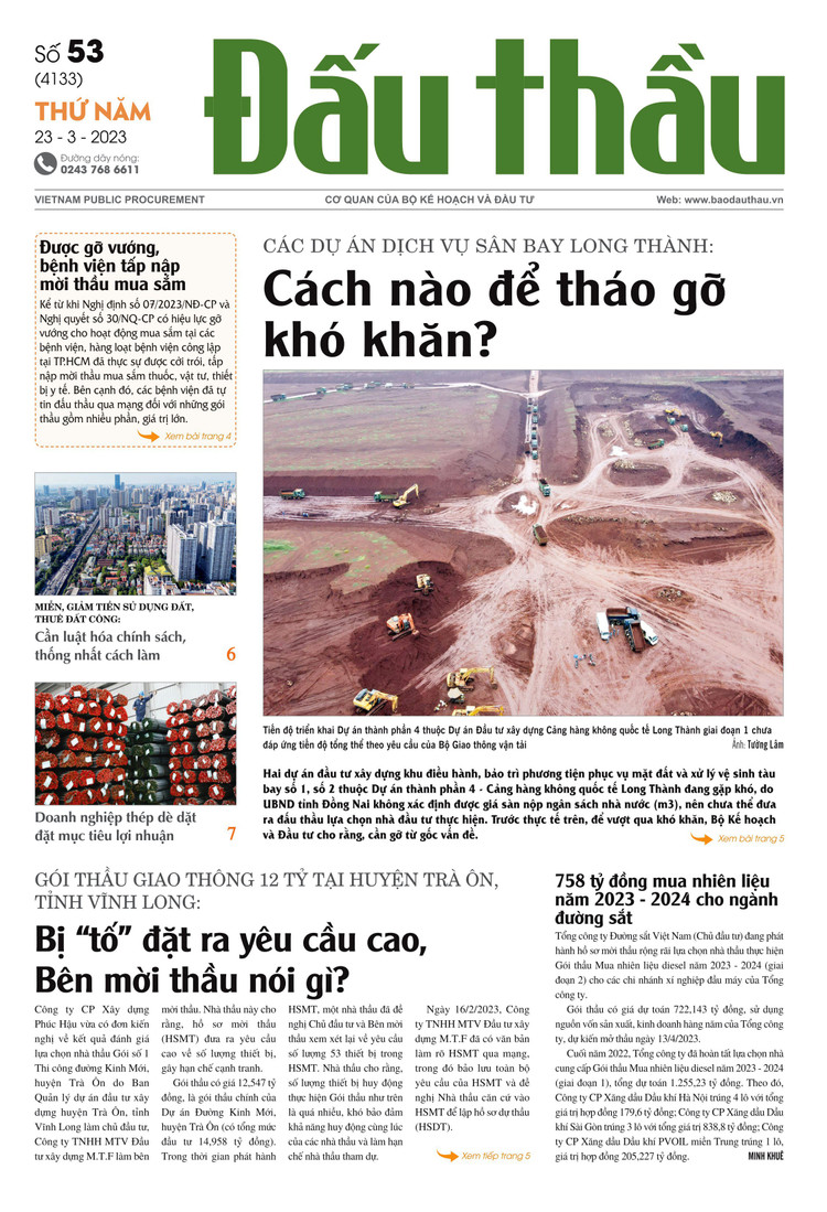 Báo Đấu thầu số 53 ra ngày 23/3/2023