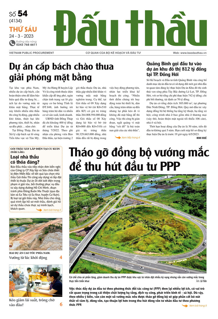 Báo Đấu thầu số 54 ra ngày 24/3/2023