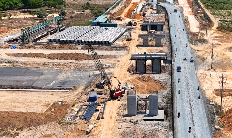 Gói thầu Xây lắp từ Km3+498 (trụ T74 tuyến cầu cạn) đến cuối tuyến thuộc Dự án Đường nối vào cao tốc Biên Hòa - Vũng Tàu đang được mời thầu lần 3. Ảnh minh họa: Thu Huyền