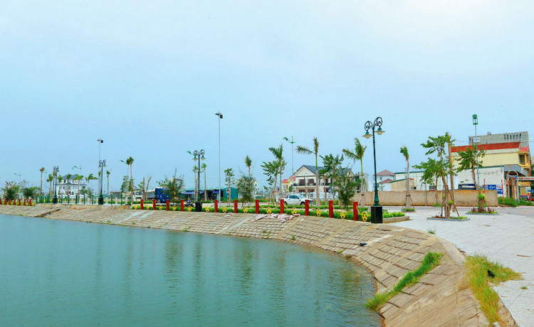 Một góc Dự án Khu nhà ở thương mại Đức Ninh Đông nằm trên đường Lê Lợi, TP. Đồng Hới, tỉnh Quảng Bình