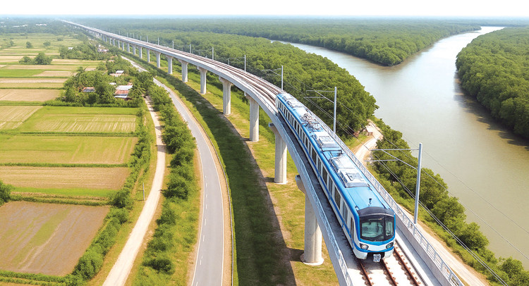 Tuyến đường sắt kết nối trung tâm TP.HCM đến huyện Cần Giờ sẽ được thiết kế theo tiêu chuẩn đường đôi, với chiều dài khoảng 48,5 km, tốc độ tối đa 250 km/h. Ảnh: Tường Lâm