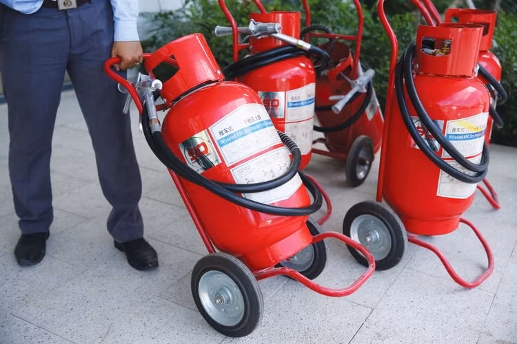 Hạng mục phòng cháy chữa cháy là hạng mục nhỏ so với giá trị Gói thầu số 03 Xây lắp công trình Trường THCS Tân Thành, TP. Thái Nguyên. Ảnh: Nhã Chi