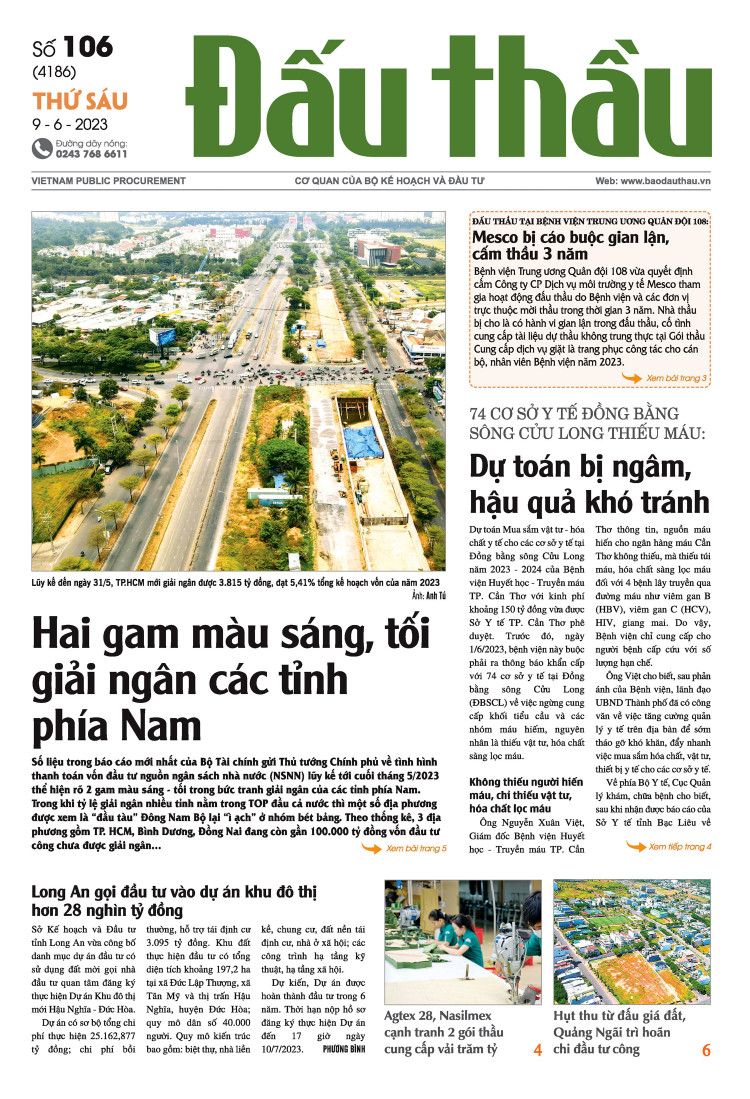 Báo Đấu thầu số 106 ra ngày 9/6/2023