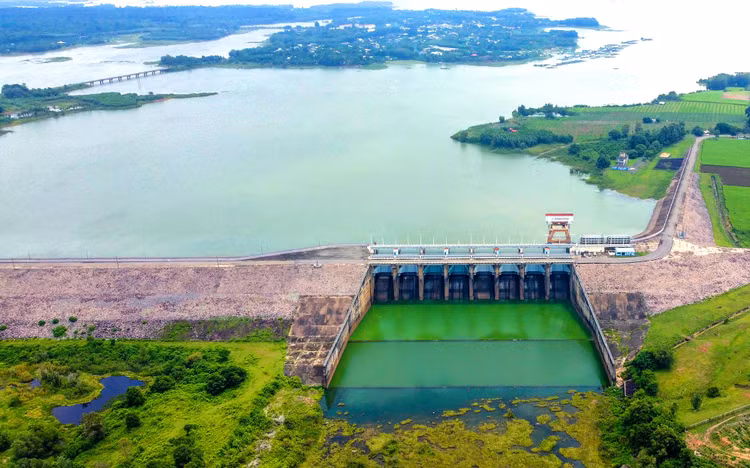 Dự án Nhà máy Thủy điện Trị An mở rộng sử dụng chung hệ thống hồ và đập của công trình thủy điện Trị An hiện hữu. Ảnh: Huy Hùng