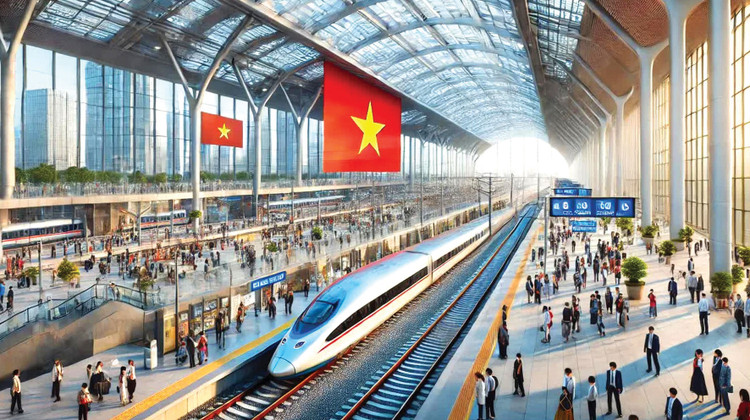Các nhà thầu xây dựng Việt Nam có thể đảm đương được 90 - 95% các hạng mục xây dựng hạ tầng đường sắt tốc độ cao. Ảnh minh họa AI