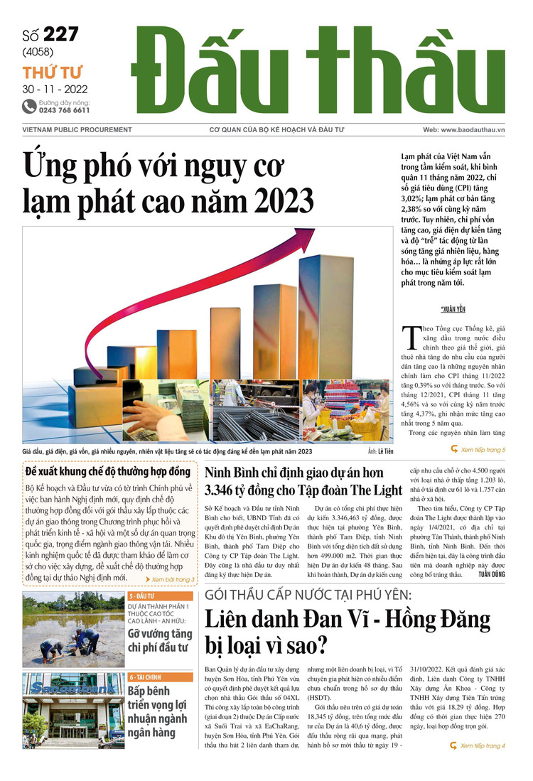 Báo Đấu thầu số 227 ra ngày 30/11/2022